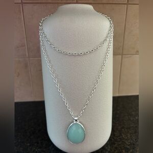 Stella & Dot Sanibel Reversible Pendant Necklace with Silver Chain